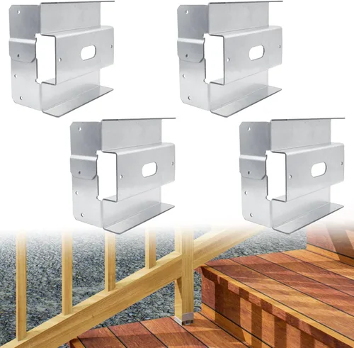 Vista 7 de lifgarfe 10 soportes de poste de anclaje de base de poste de hormigón de 4 x 4 para terraza, patio o pérgola