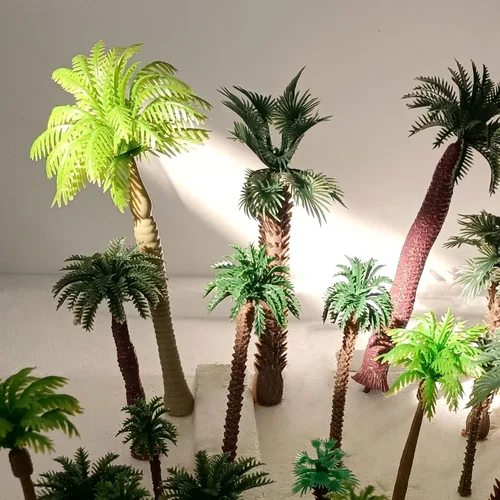 Vista 2 de 36 palmeras, decoraciones de pasteles tropicales, árboles de bosque tropical para diorama de 1.5-6 pulgadas (1.2-6.3 in), árboles en miniatura