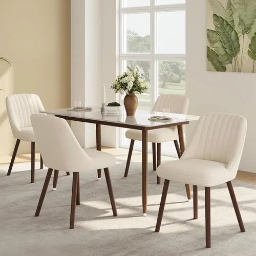 Vista 8 de MALOL Juego de 2 sillas tapizadas para comedor, sillas modernas de tela para cocina con respaldo, patas de madera para cocina, comedor, restaurante