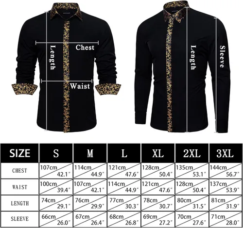 Vista 3 de YOHOWA Camisa de vestir para hombre de algodón de seda de manga larga con botones formal para negocios