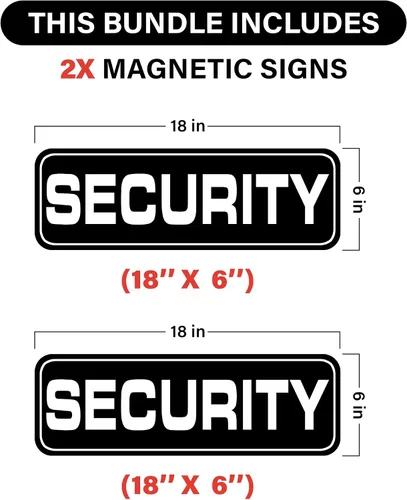 Vista 2 de Paquete de 2 letreros magnéticos de oficiales de seguridad resistentes (18 x 6 pulgadas) para vehículos, camiones, SUV y automóviles, Rover
