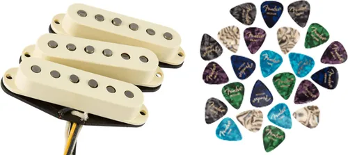 Vista 20 de Fender Paquete de pastillas Stratocaster silenciosas Gen 4 con cable de instrumento