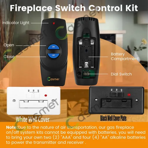 Vista 6 de Kit de control remoto para chimenea de gas, compatible con chimenea Ambient Technologies, control remoto reemplaza RCM-RX/RMC RX RCT RCMT RCT RCST