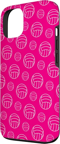 Vista 2 de iPhone 13 Voleibol Jugador Patrón Deportes Impresión Rosa Fuerte Caso