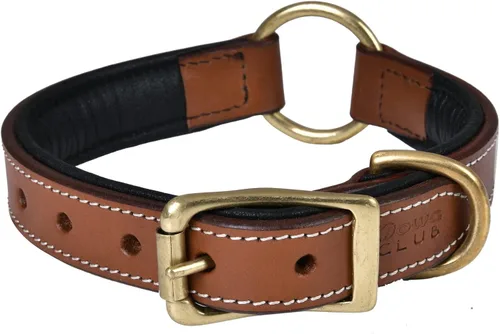 Vista 21 de Collar de perro de piel auténtica, negro, pequeño, acolchado de Comodidad durante todo el día, resistente, anillo doble D, ajustable, cuero