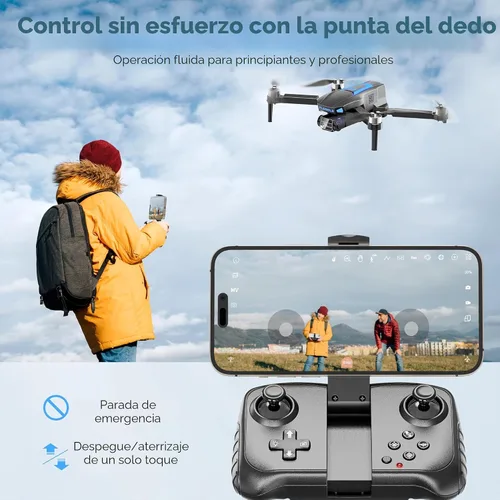 Vista 5 de Drones con cámara para adultos 4K, dron con motor sin escobillas para niños principiantes, cuadricóptero RC plegable FPV con 3 baterías, 45 minutos