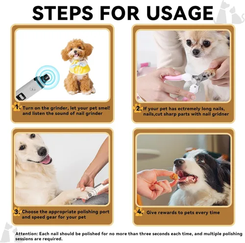 Vista 7 de Upgraded Dog Nail Grinder Cordless with 2 Speeds for Pets