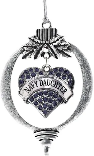 Vista 196 de Inspired Silver Adornos festivos de dije de corazón pave de plata con circonitas cúbicas
