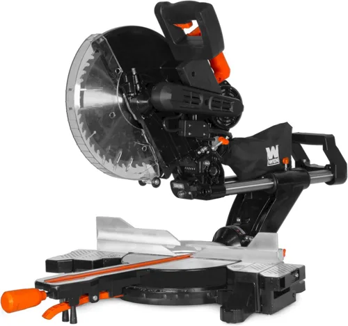 Vista 2 de WEN Sierra ingletadora compuesta deslizante de doble bisel de 15 amperios y 12 pulgadas con láser (MM1213T)