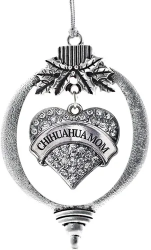 Vista 96 de Inspired Silver Adornos festivos de dije de corazón pave de plata con circonitas cúbicas