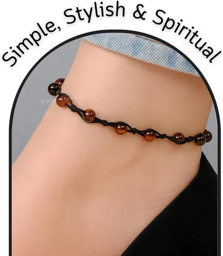 Vista 172 de Amazing Gemstone Crystal Anklet Ankle Bracelets for Women - Waterproof Beaded Healing Crystal Anklets, Plus Size Chakra Gemstone Bead Anklet