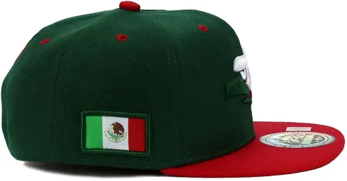 Vista 3 de Gorra de béisbol con diseño de águila mexicana hecha en México con cierre de pico plano