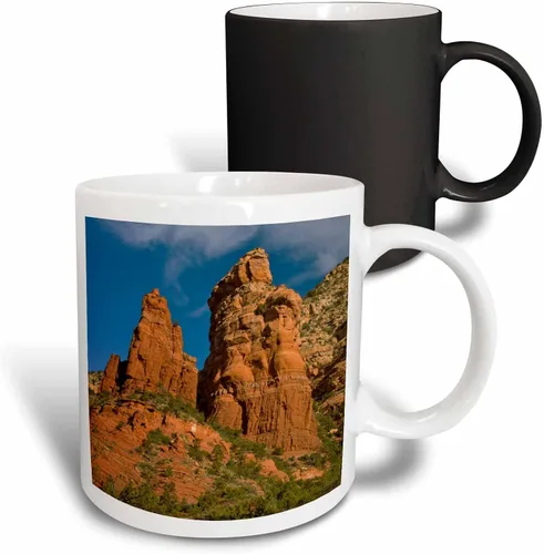 Vista 10 de 3dRose Danita Delimont – Rock Formations – Thunder, cafetera Rock, Sedona, Arizona, USA de montaña – Tazas, Negro/Blanco