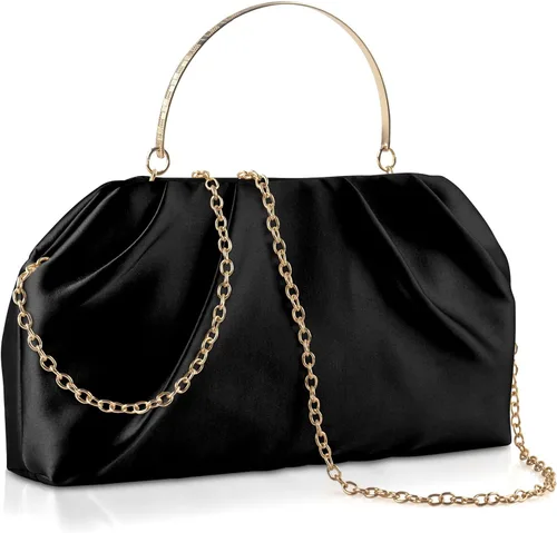 Vista 11 de ERKOON Clutch Purse for Women Elegant Pleated Evening Bag Crossbody Shoulder Handbag Envelope Bag with 2 Detachable Chain