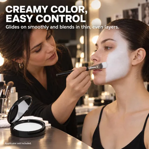 Vista 5 de honlley Clown White Face Paint Cream, Goth Halloween Foundation Makeup, 15g