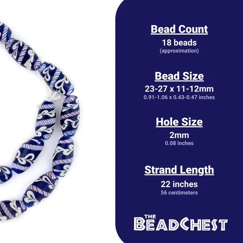 Vista 4 de TheBeadChest - Cuentas de Lewis y Clark azul índigo (0.945 x 0.472 in)