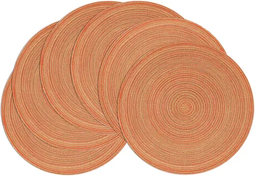 Vista 71 de SHACOS Juego de 4 manteles individuales redondos lavables de 15 pulgadas, de algodón, poliéster, trenzados, para mesa de comedor, boda, decoración