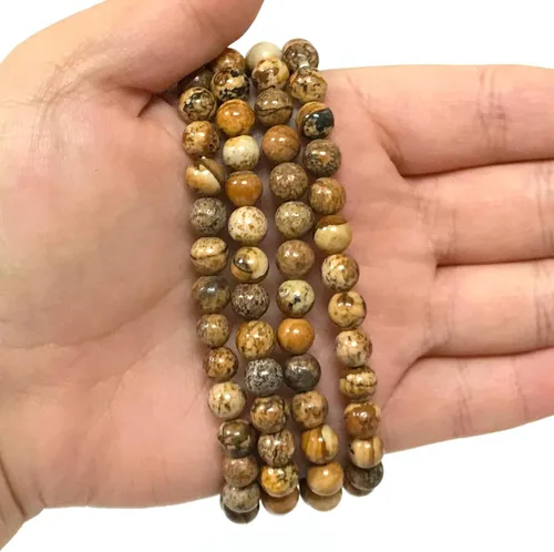 Vista 613 de Gem Avenue Handmade Round Bead Stretch Bracelet Unisex Natural Stone Beaded Jewelry for Men & Women, Elastic Wristband for Daily Wear