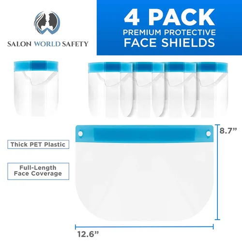Vista 2 de Salon World Safety Face Shields - Protectores faciales de seguridad ultra transparentes de protección facial completa para proteger los ojos