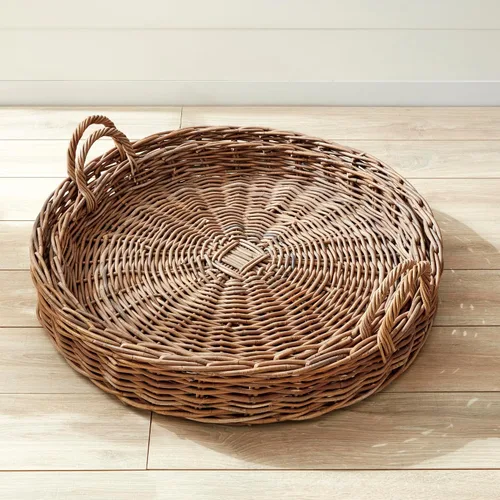 Vista 3 de Napa Home & Garden Normandy - Juego de 2 cestas redondas bajas, extra grandes, color gris