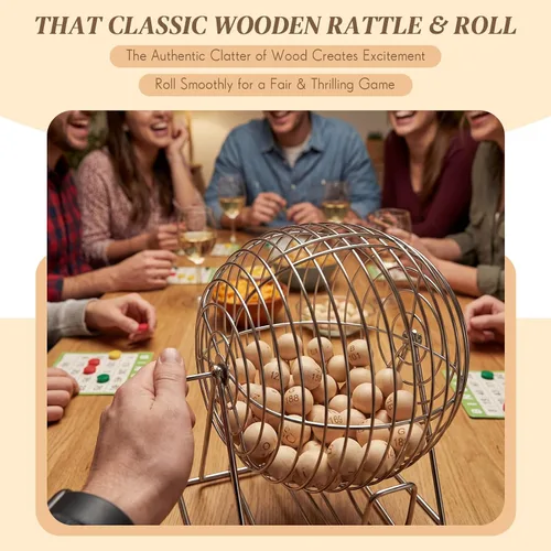 Vista 4 de 200 bolas de bingo de madera B-1 a O-200, bolas de juego de 7/8 pulgadas de diámetro, juego completo B-1 a O-200, bolas de repuesto de madera