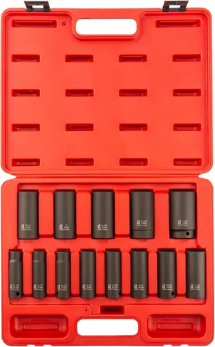 Vista 2 de Sunex 2651 - Juego de llaves de vaso de impacto SAE estándar de 1/2 pulgada, 13 piezas