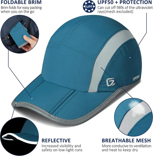 Vista 2 de GADIEMKENSD Sombrero reflectante plegable para exteriores, diseño sin estructura, protección solar UPF 50+, sombreros deportivos para mujeres