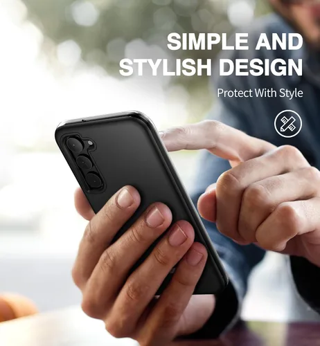 Vista 3 de SURITCH Funda para Samsung Galaxy S23 Plus, protector de pantalla integrado, protección de doble capa, protección completa, a prueba de golpes, Negro