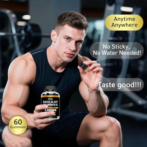 Vista 9 de Shilajit - Gomitas de 3000 mg para hombres y mujeres, gomitas naturales puras del Himalaya Shilajit con ácido fúlvico, vegano, apoyo de energía