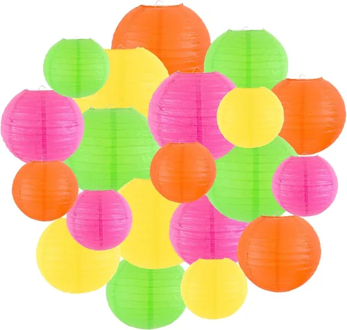 Vista 10 de Faroles de papel para decoración de fiesta, faroles chinos redondos colgantes para graduación, baby shower, decoraciones de cumpleaños rosa, paquete