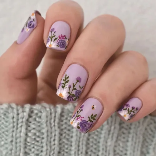 Vista 34 de Uñas postizas a presión con punta francesa verde, uñas postizas cuadradas cortas con diseños de cuentas de flores en 3D, uñas de verano, uñas Verde
