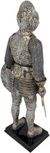 Vista 3 de Veronese Design Figura de estatua medieval de caballero francés con armadura
