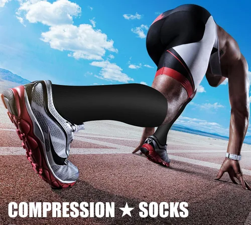 Vista 3 de CHARMKING 3 pares de calcetines de compresión de punta abierta para mujeres y hombres, circulación de 15-20 mmHg es el mejor apoyo para uso durante