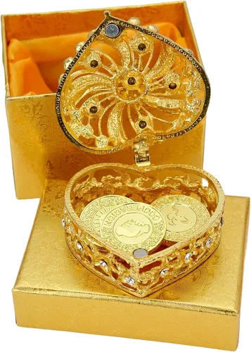 Vista 5 de TINGKU 13 palabras españolas Las Arras para Boda Católica, juego de monedas de unidad de boda con caja en forma de corazón, accesorios Bodas