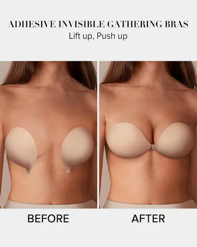 Vista 4 de VOCH GALA Sticky Bra Lifting Strapless Bras for Women, Push Up Adhesive Bra for Backless Dresses, with Silicone Nipple Cover