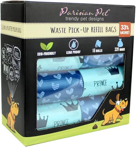 Vista 35 de Parisian Pet Bolsas ecológicas para excrementos de perro, 8 rollos, 20 bolsas por rollo, sin perfume, a prueba de fugas, perfectas para limpiar Casa