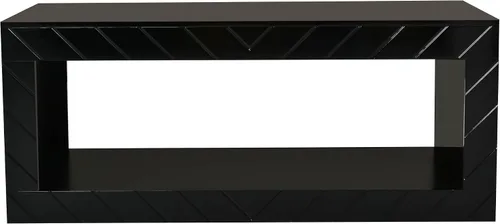 Vista 7 de LUMISOL Mesa de centro LED con almacenamiento abierto, moderna mesa de centro de alto brillo con 16 luces LED de colores, mesa central rectangular