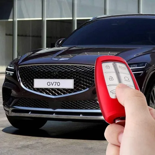 Vista 3 de Hyundai Genesis - Funda para llavero compatible con Hyundai Genesis G70 GV70 G80 GV80 G90 GV90 GV90 de silicona TPU funda protectora con llavero