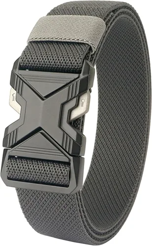 Vista 8 de Cinturón táctico para hombre de 1.34 pulgadas de ancho elástico elástico estilo militar cinturones de golf