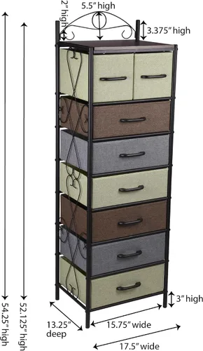 Vista 3 de Household Essentials - Unidad de organización de almacenamiento con torre de 8 cajones estilo victoriano, multicolor