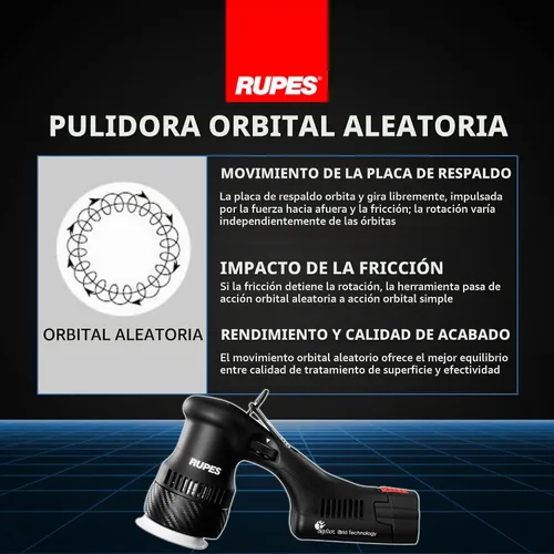 Vista 3 de RUPES BigFoot HLR75 Mini iBrid BETA - Kit de pulido Includes 2 Batteries, Charger, D-A Coarse & Fine Foam Pads & Compounds, Coarse & Medium Wool