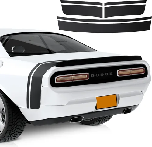 Vista 8 de Kit de calcomanías de vinilo de carreras para cinturón trasero, compatible con Dodge Challenger 2009-2025, Black Ghost Scat Pack Swinger, fabricado
