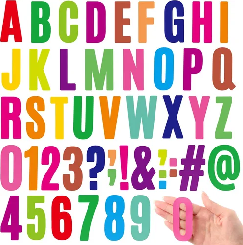 Vista 10 de Qilery 32 hojas de 0.5 pulgada de calcomanías de letras y números autoadhesivas, letras de vinilo alfabéticas de gran fuente, etiquetas de números