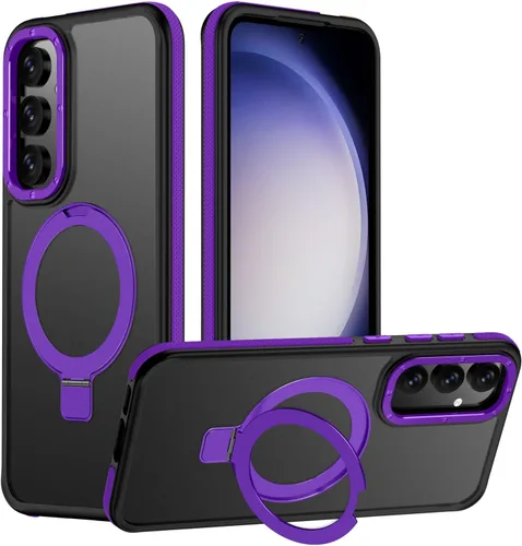 Vista 86 de Funda para Samsung Galaxy S24 Plus, soporte de anillo magnético ajustable [compatible con Magsafe], [protección a prueba de golpes de grado militar]