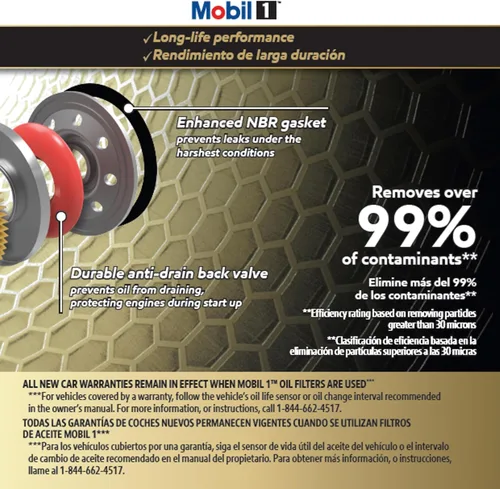 Vista 6 de Mobil 1 M1-210A Filtro de aceite con Rendimiento extendido