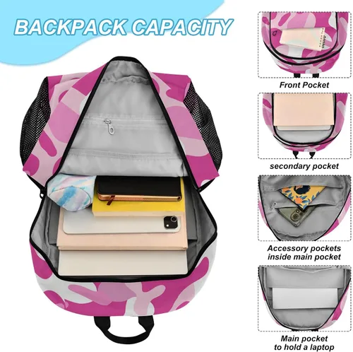 Vista 4 de Old Style Adventure Peach Design Book Bags For Boys With Lunch Bag Bookbags With Lunchbox For Boys 10-12 mochilas y loncheras escolares para nias