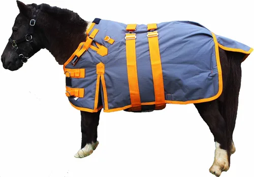 Vista 18 de Manta de invierno de 42" 1200D para potro, poni, caballo, y asno en miniatura rojo BLK 51946 Challenger