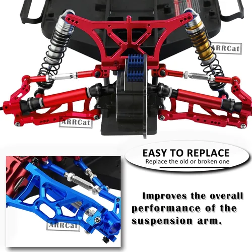 Vista 3 de Piezas de mejora, tensores Camber Links para 1/10 Slash 2WD 4X4/Rustler 2WD 4X4/Hoss 2WD 4X4/Stampede 2WD 4X4 RC camión, tensores ajustables