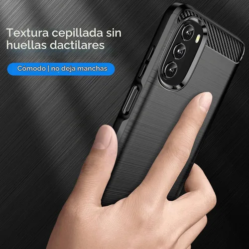 Vista 4 de Funda para Moto G 5G (2022) con protector de pantalla HD, parachoques de TPU antideslizante de absorción de golpes, funda protectora de goma suave