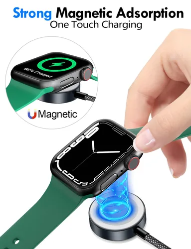 Vista 8 de Esenciales de viaje para cargador de Apple Watch, cargador de iPhone, cable de carga múltiple 3 en 2, tipo C, Lightning/cable magnético de carga